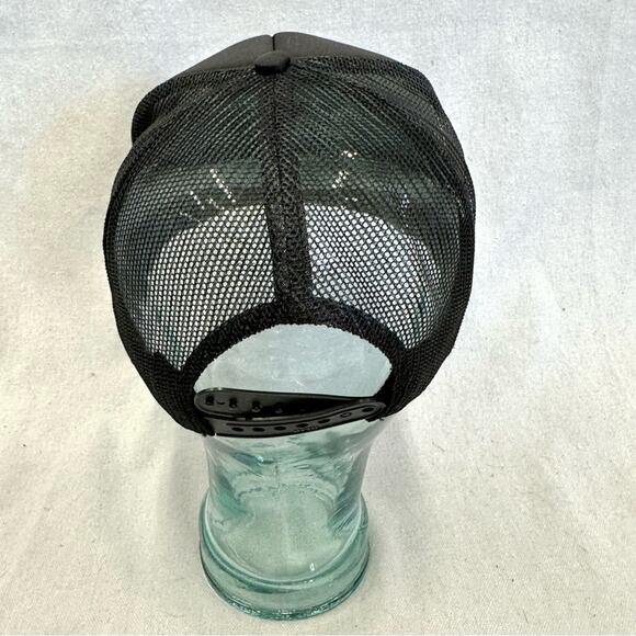 Otto black/blue skeleton hang loose Shaka graphic mesh trucker Snapback hat NWOT main image 5